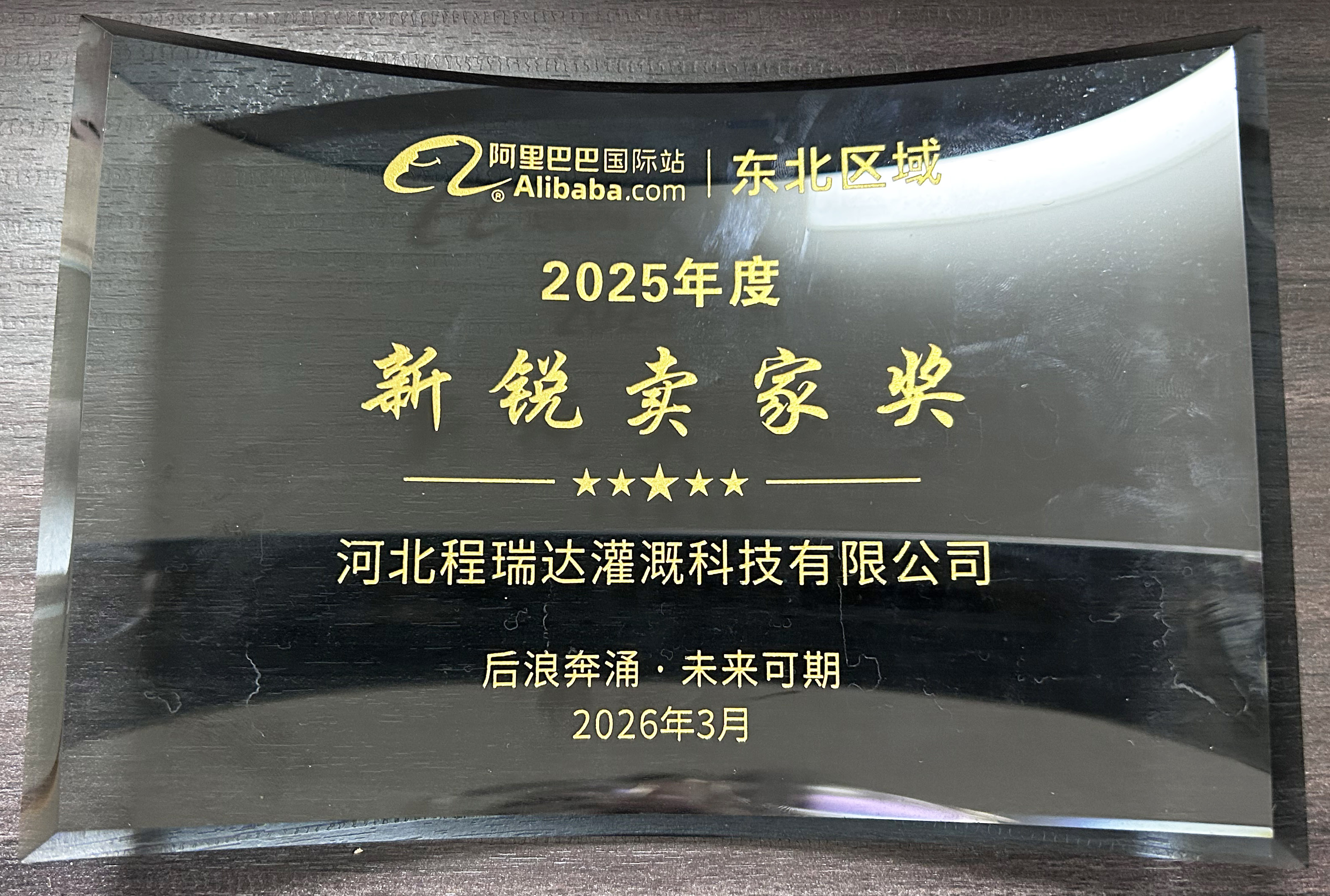 白城程瑞达灌溉 | 荣获阿里国际站新锐卖家奖