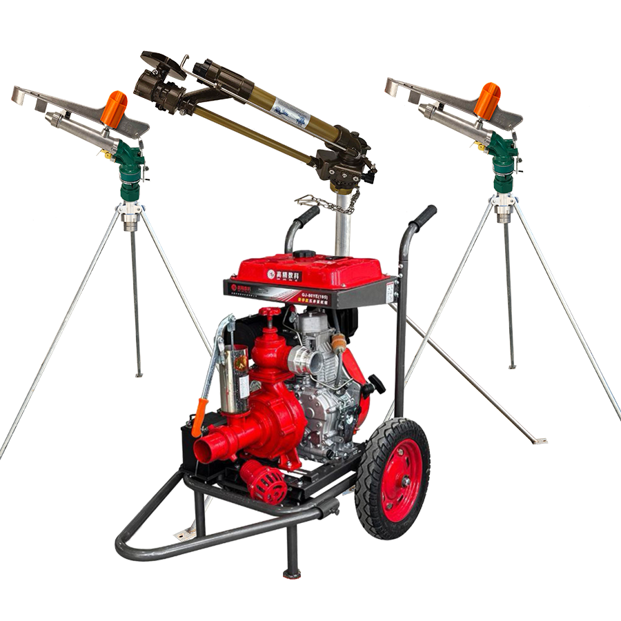 白城一体式灌溉机组 全套喷枪水带配齐 抗旱浇地神器